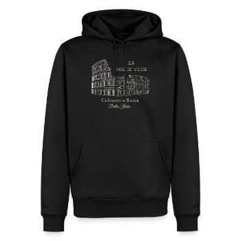 Colosseo Rome La Dolce Vita - Sweat à capuche Premium bio Homme - noir - Devant - Nico (187cm)