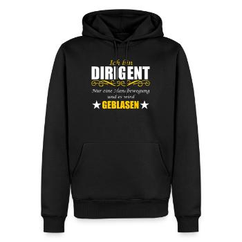 Dirigent lustiger Spruch Wortwitz Ironie Blasmusik - Männer Premium Bio Hoodie - Schwarz - Vorne - Nico (187cm)
