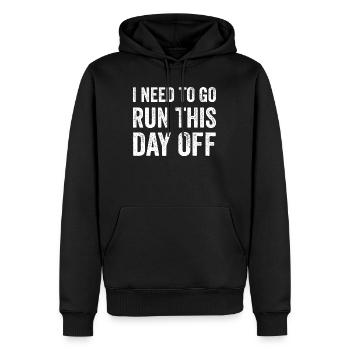 Ich muss diesen Tag frei machen - Männer Premium Bio Hoodie - Schwarz - Vorne - Nico (187cm)