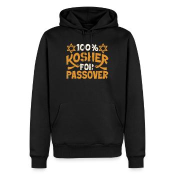 100 % casher pour la fierté juive drôle de Pessa’h - Sweat à capuche Premium bio Homme - noir - Devant - Nico (187cm)