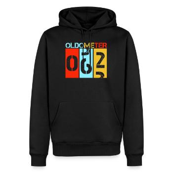 Oldometer 62 Years Retro 62nd Birthday - Men’s Premium Organic Hoodie - black - Front - Nico (187cm)