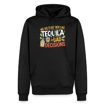 Tequila & Mauvaises décisions Cadeau d’amis drôles - Sweat à capuche Premium bio Homme - noir - Devant - Nico (187cm)