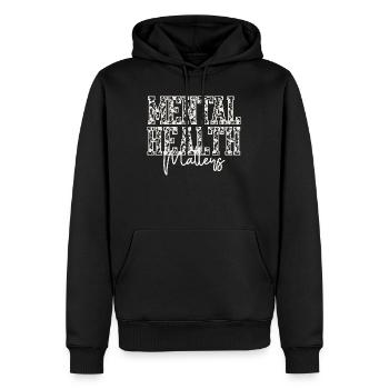 Chemise fleurie Mental Health Matters – Santé mentale - Sweat à capuche Premium bio Homme - noir - Devant - Nico (187cm)