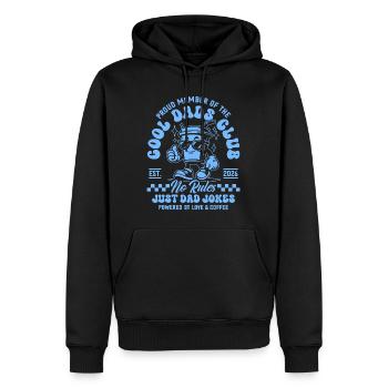 Club des Pères Cool - Cadeau Papa 2026 - Sweat à capuche Premium bio Homme - noir - Devant - Nico (187cm)