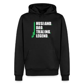 Husband Dad Trading Stock Market Stock Market Trader - Men’s Premium Organic Hoodie - black - Front - Nico (187cm)