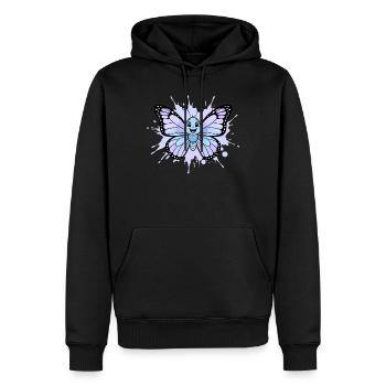 Blauer Schmetterling Spritzkunst - Männer Premium Bio Hoodie - Schwarz - Vorne - Nico (187cm)