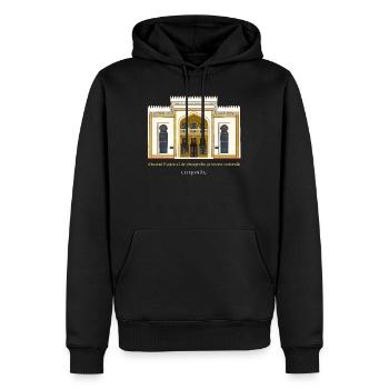 Moldau, Handzeichnung Nationalmuseum Chisinau - Männer Premium Bio Hoodie - Schwarz - Vorne - Nico (187cm)