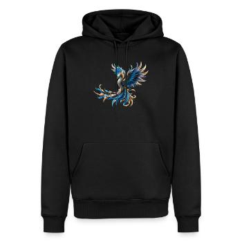 Fire Blue Phoenix - Men’s Premium Organic Hoodie - black - Front - Nico (187cm)