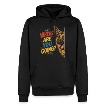 Neugieriger Hund, lustiger Blick - Männer Premium Bio Hoodie - Schwarz - Vorne - Nico (187cm)