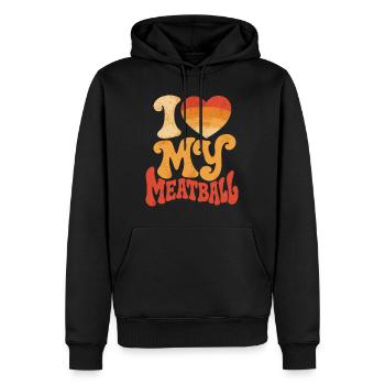 Ich liebe mein Fleischbällchen: Gourmet-Humor - Männer Premium Bio Hoodie - Schwarz - Vorne - Nico (187cm)