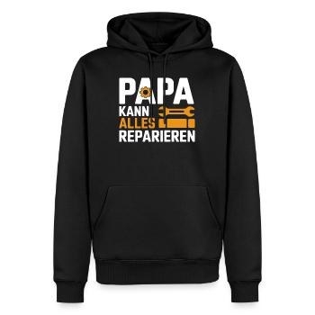 Papa Handwerker Kann Alles Reparieren Geschenk - Männer Premium Bio Hoodie - Schwarz - Vorne - Nico (187cm)