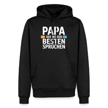 Papa Sprüche Lustig Vater Humor Geschenk - Männer Premium Bio Hoodie - Schwarz - Vorne - Nico (187cm)