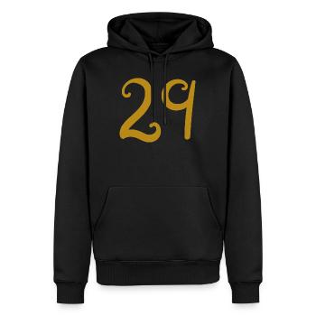 29 - Sweat à capuche Premium bio Homme - noir - Devant - Nico (187cm)