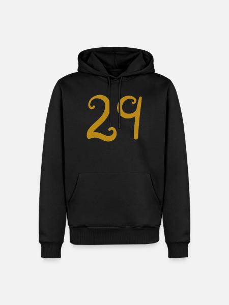 29 - Sweat à capuche Premium bio Homme - noir