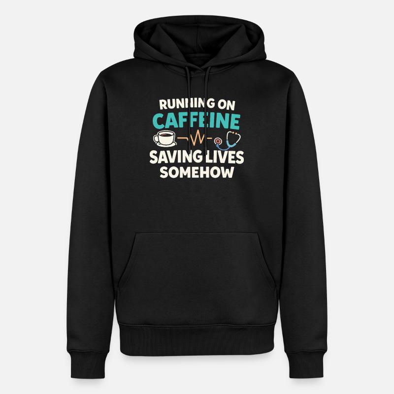 Nachtschicht-krankenschwester, Müde - Männer Premium Bio Hoodie - Schwarz