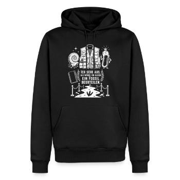 Bereit für Fossilien und Taschen - Männer Premium Bio Hoodie - Schwarz - Vorne - Nico (187cm)