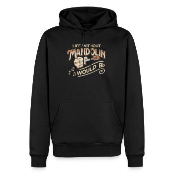 Mandoline Bluegrass Country Folk - Sweat à capuche Premium bio Homme - noir - Devant - Nico (187cm)