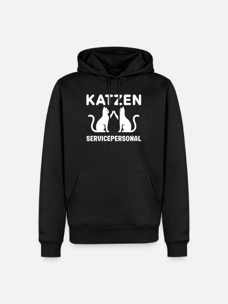 Katzen Servicepersonal lustige Katzenbesitzer - Männer Premium Bio Hoodie - Schwarz