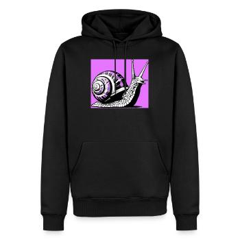 Escargot - Sweat à capuche Premium bio Homme - noir - Devant - Nico (187cm)