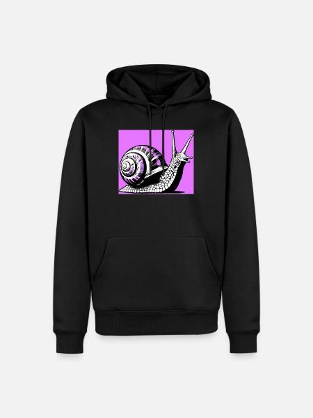 Escargot - Sweat à capuche Premium bio Homme - noir