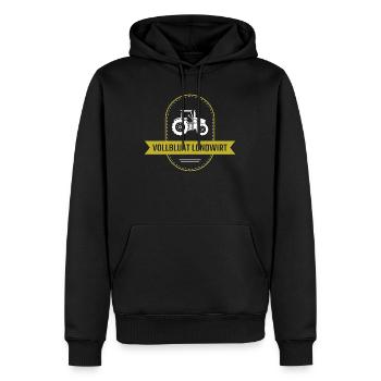 Vollbluat Londwirt - Männer Premium Bio Hoodie - Schwarz - Vorne - Nico (187cm)