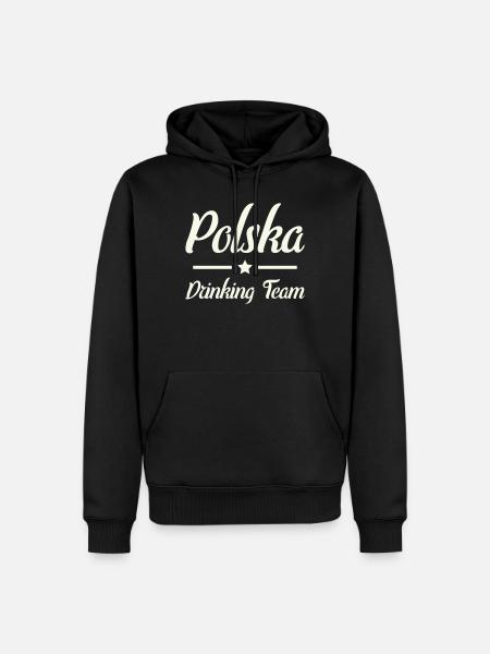 Polska Drinking Team Emblem - Männer Premium Bio Hoodie - Schwarz