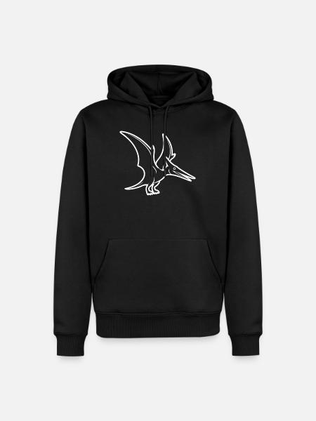 Fossiler Pterosaur Silhouette - Männer Premium Bio Hoodie - Schwarz