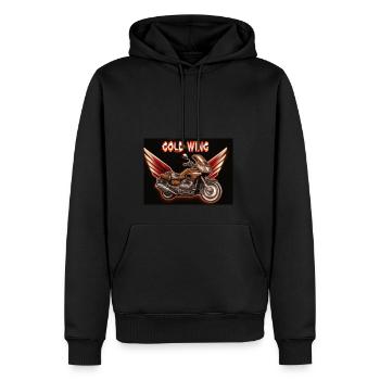 Goldwing Geschenk Geschenkidee - Männer Premium Bio Hoodie - Schwarz - Vorne - Nico (187cm)