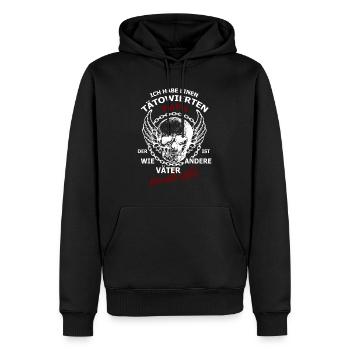 Ich habe einen tätowierten Papa - Männer Premium Bio Hoodie - Schwarz - Vorne - Nico (187cm)
