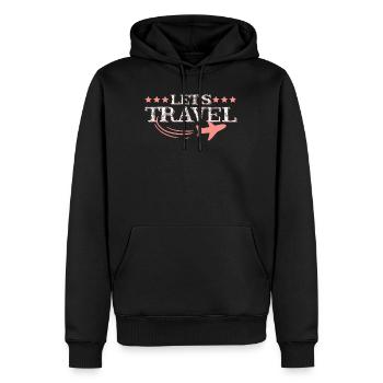 reise flugzeug - Männer Premium Bio Hoodie - Schwarz - Vorne - Nico (187cm)