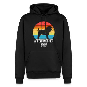 Affenpinscher Papa - Sweat à capuche Premium bio Homme - noir - Devant - Nico (187cm)