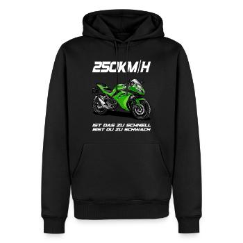 250 kmh ist das zu schnell bist du zu schwach - Männer Premium Bio Hoodie - Schwarz - Vorne - Nico (187cm)