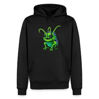 Grüne Monster-Grille - Männer Premium Bio Hoodie - Schwarz - Vorne - Nico (187cm)