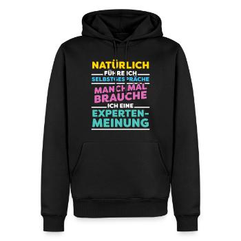 Selbstgespräche für Expertenmeinung - hell - Männer Premium Bio Hoodie - Schwarz - Vorne - Nico (187cm)