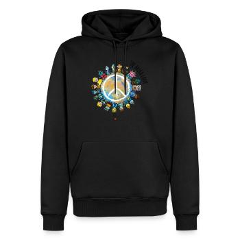 La ruelle de mira - Sweat à capuche Premium bio Homme - noir - Devant - Nico (187cm)