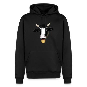 Kühe Bauernhof - Männer Premium Bio Hoodie - Schwarz - Vorne - Nico (187cm)