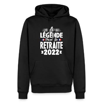 La Légende Prend Sa Retraite 2022 - Sweat à capuche Premium bio Homme - noir - Devant - Nico (187cm)