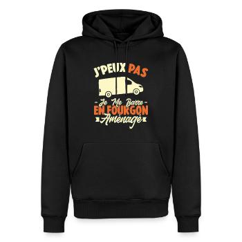 J'peux pas j'me barre en fourgon aménagé - Sweat à capuche Premium bio Homme - noir - Devant - Nico (187cm)