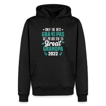 Les meilleurs grands-pères sont promus en 2022 - Sweat à capuche Premium bio Homme - noir - Devant - Nico (187cm)