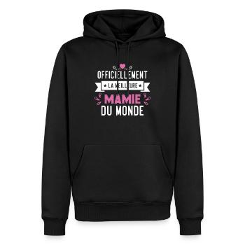 Cadeau meilleure mamie du monde grand mère - Sweat à capuche Premium bio Homme - noir - Devant - Nico (187cm)