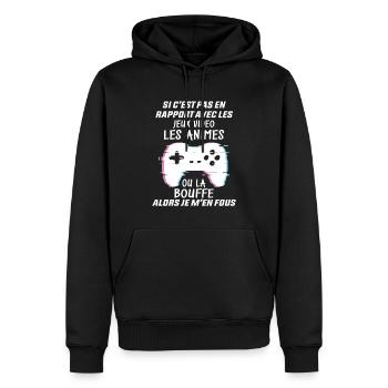 Si C'est Pas En Rapport Avec Les Mangas Jeux Vidéo - Sweat à capuche Premium bio Homme - noir - Devant - Nico (187cm)