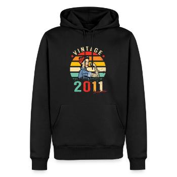 2011 Vintage Édition limitée Cadeau Femmes - Sweat à capuche Premium bio Homme - noir - Devant - Nico (187cm)