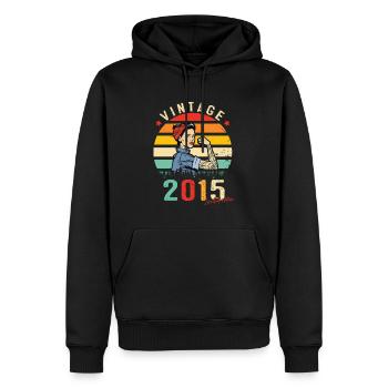 2015 Vintage Édition limitée Cadeau Femmes - Sweat à capuche Premium bio Homme - noir - Devant - Nico (187cm)