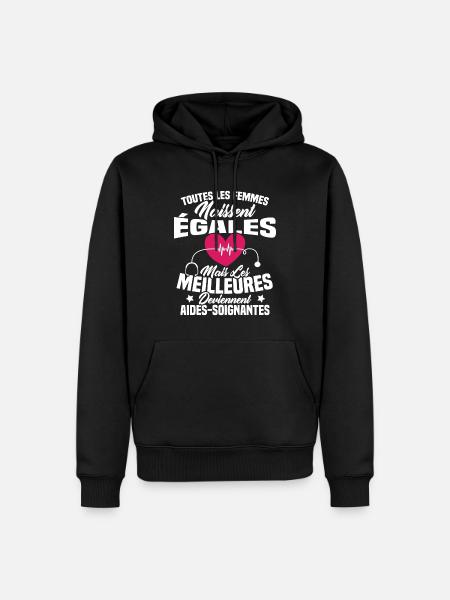 Les meilleures femmes deviennent aides-soignantes - Sweat à capuche Premium bio Homme - noir