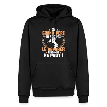 Si Grand Père Pas Le Réparer Personne Ne Peut - Sweat à capuche Premium bio Homme - noir - Devant - Nico (187cm)