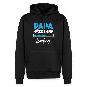 Dad 2024 Loading kündigt Schwangerschaft Future Dad an - Männer Premium Bio Hoodie - Schwarz - Vorne - Nico (187cm)