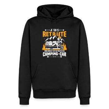 Je suis retraité et piloter un camping-car Cadeau - Sweat à capuche Premium bio Homme - noir - Devant - Nico (187cm)