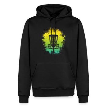 Disc Golf Design Discgolfer Sport Discgolf - Männer Premium Bio Hoodie - Schwarz - Vorne - Nico (187cm)