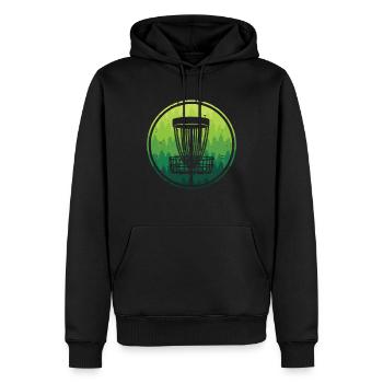 Disc Golf Discgolfer Design Sport Discgolf - Männer Premium Bio Hoodie - Schwarz - Vorne - Nico (187cm)