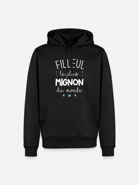 Filleul le plus mignon du monde - Sweat à capuche Premium bio Homme - noir